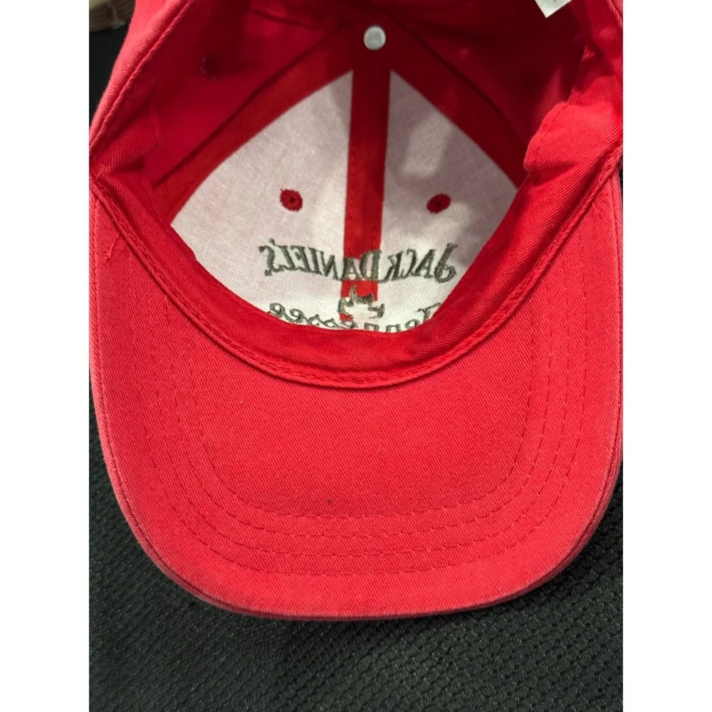 Jack Daniel's Baseball Cap Mens One Size Red Cotton Classic Embroidered Logo Hat